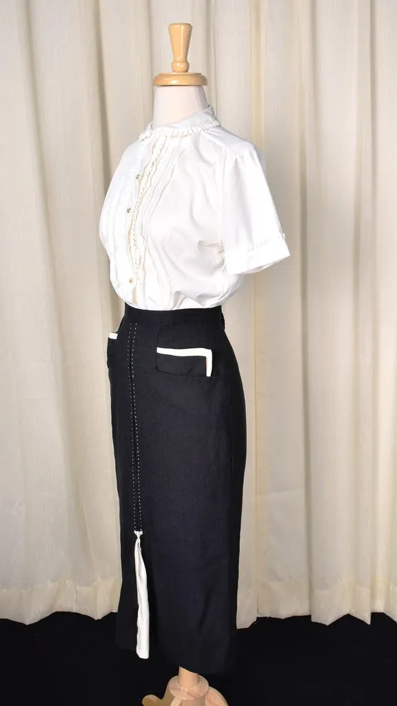 1950s Vintage Black Contrast Skirt