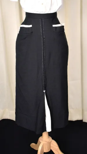 1950s Vintage Black Contrast Skirt