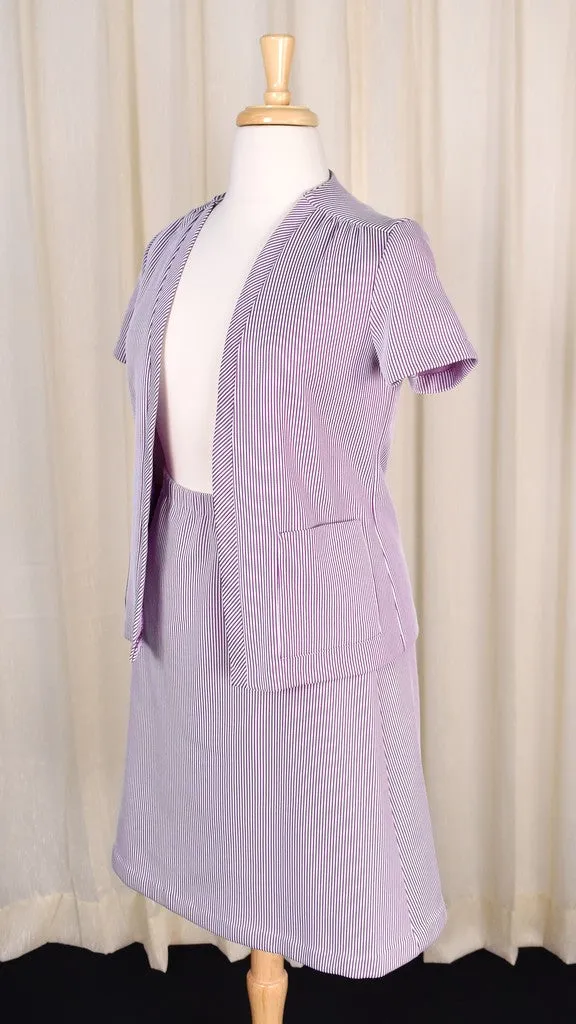 1970s Purple Skirt Suit Set