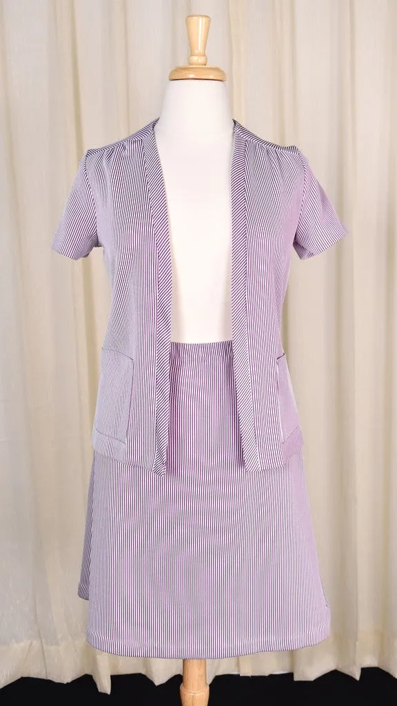 1970s Purple Skirt Suit Set
