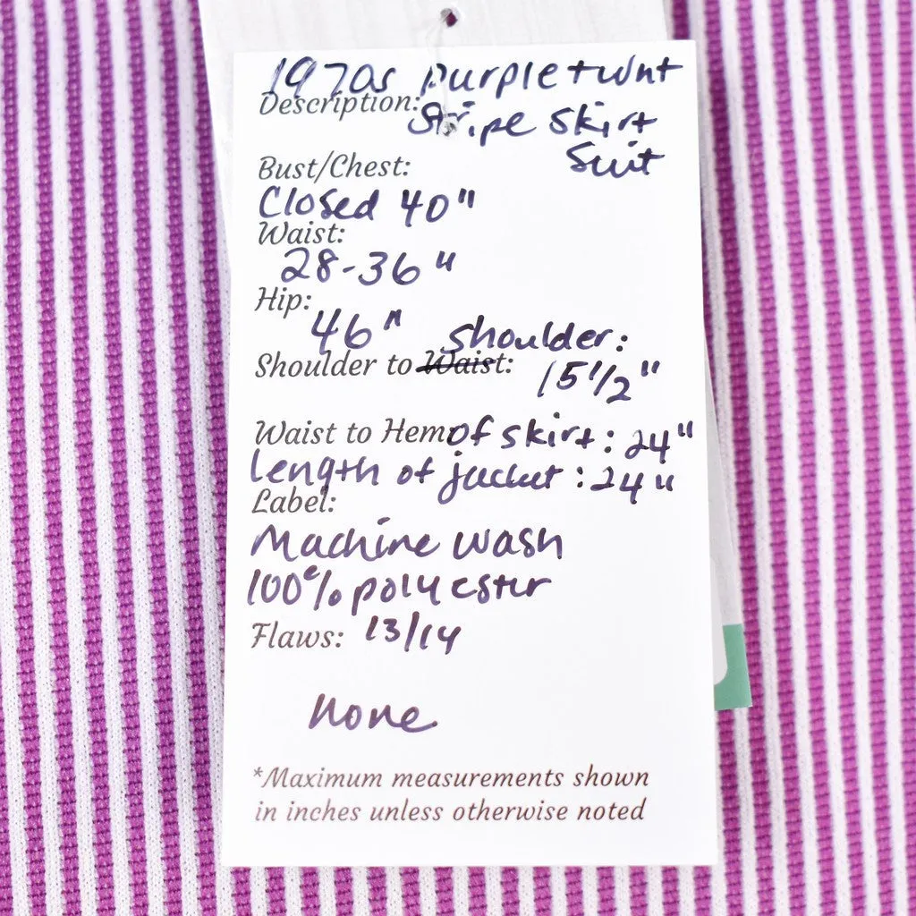 1970s Purple Skirt Suit Set