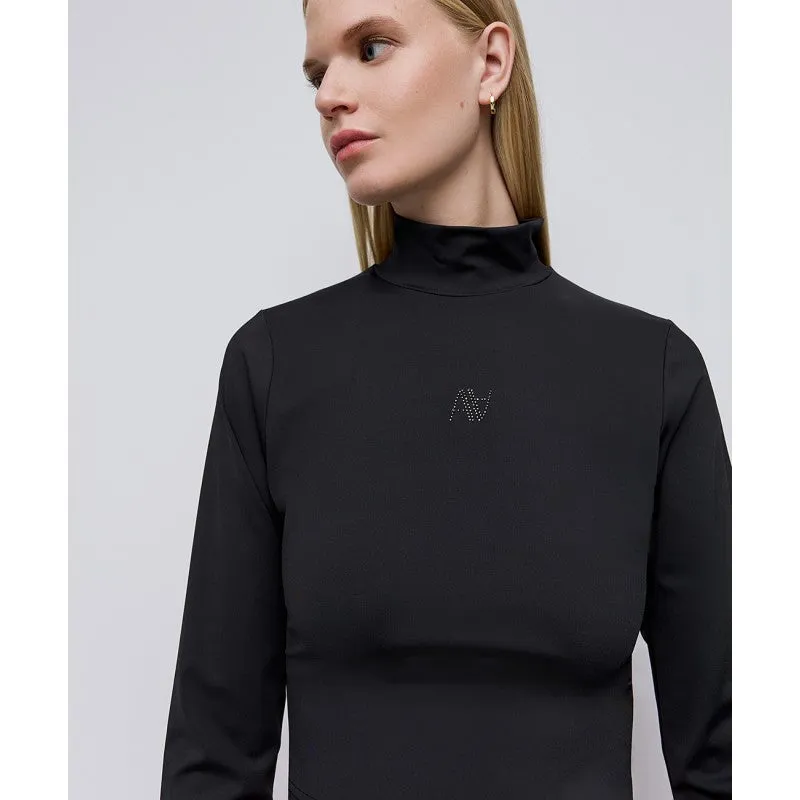Access Fashion Black Cropped Top With Logo