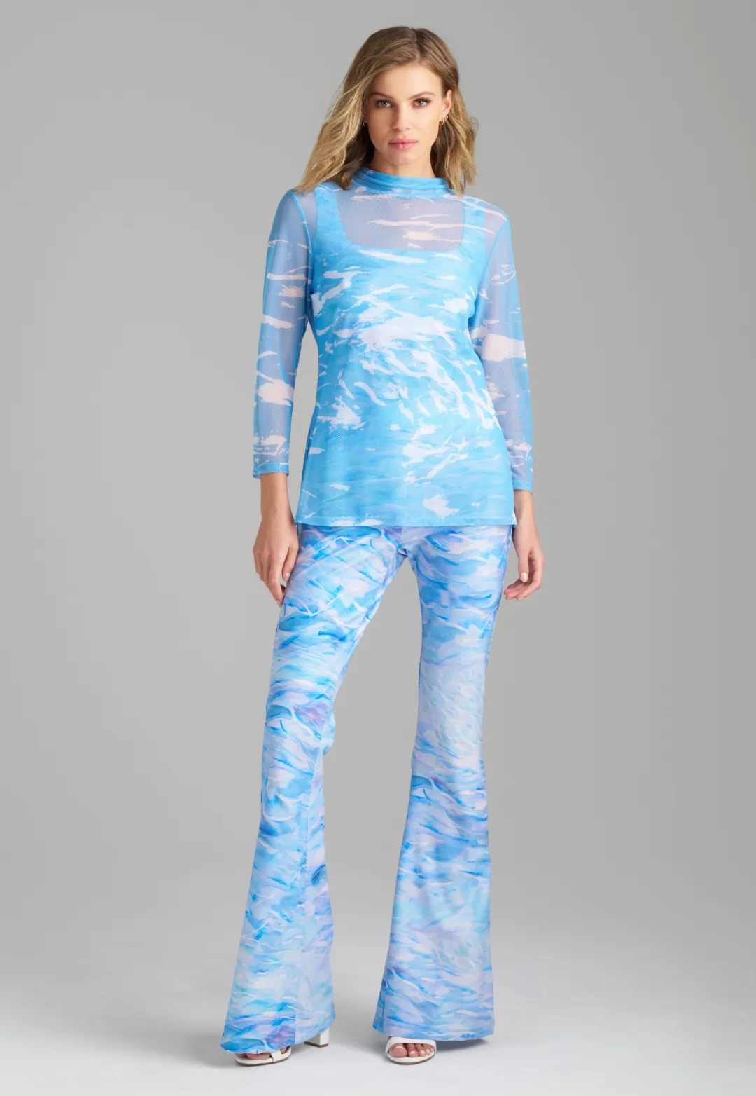 Aia Mesh Turtleneck in Seastrokes