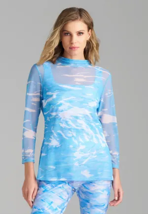 Aia Mesh Turtleneck in Seastrokes