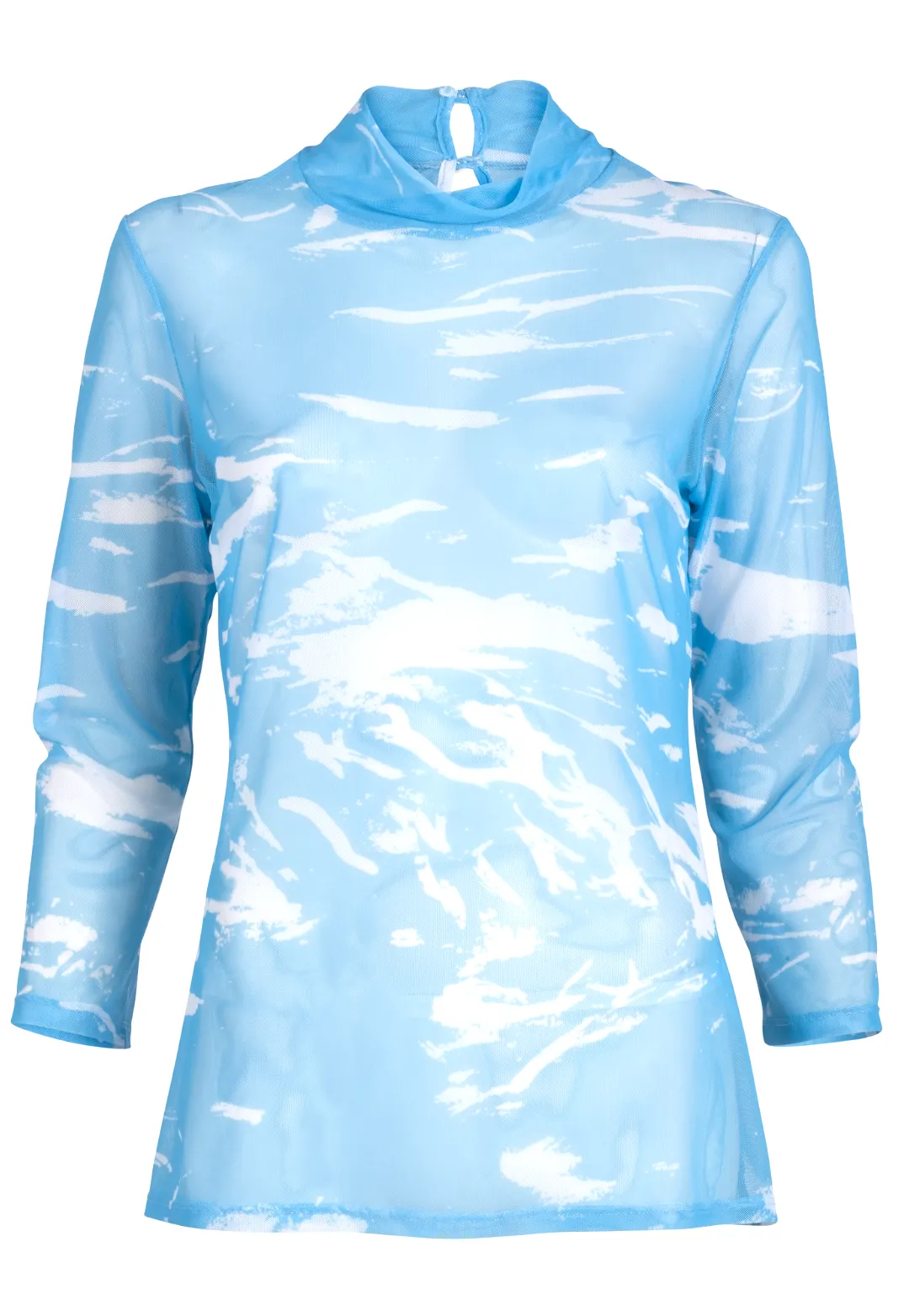 Aia Mesh Turtleneck in Seastrokes