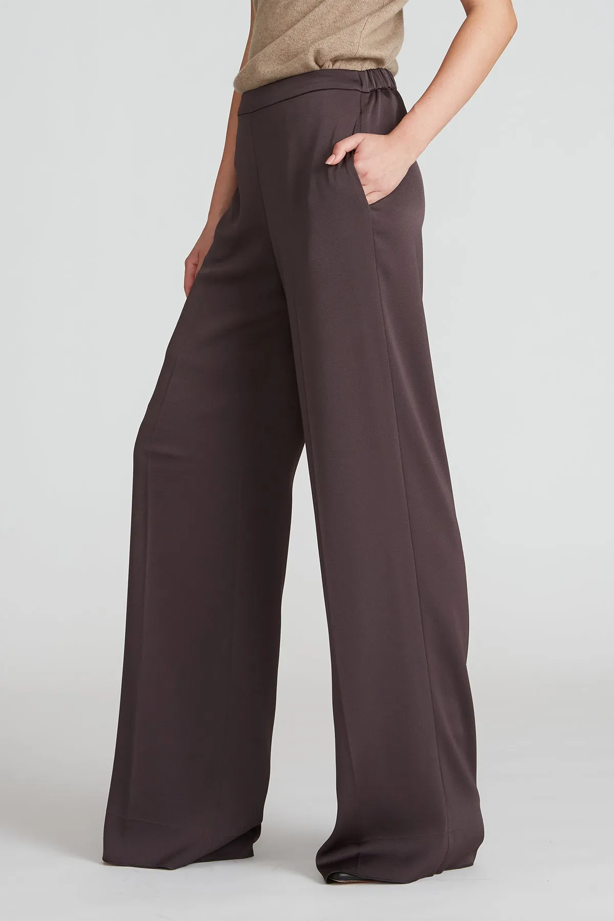 Aleah Crepe Back Satin Pant