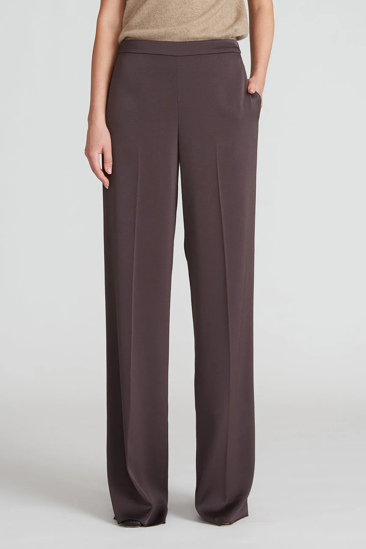 Aleah Crepe Back Satin Pant