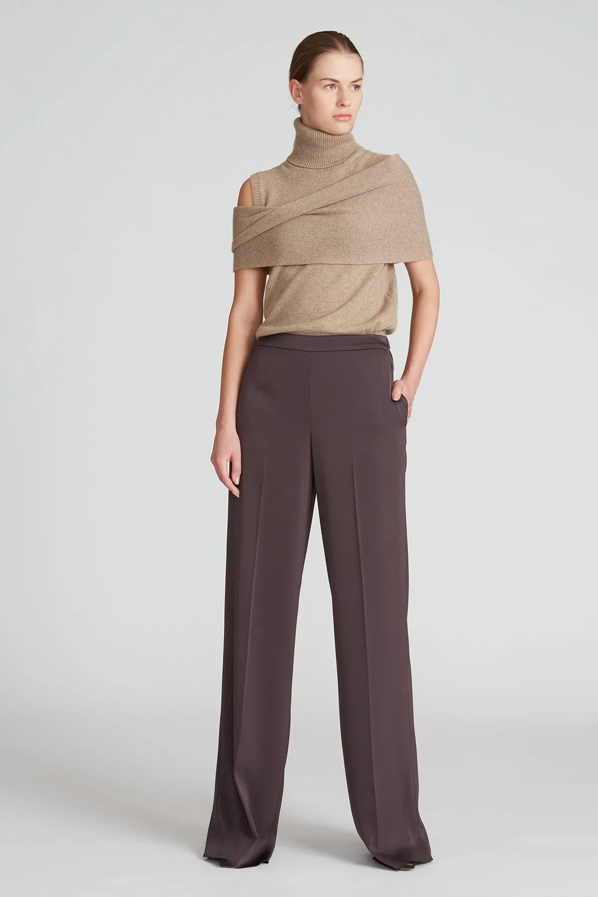 Aleah Crepe Back Satin Pant