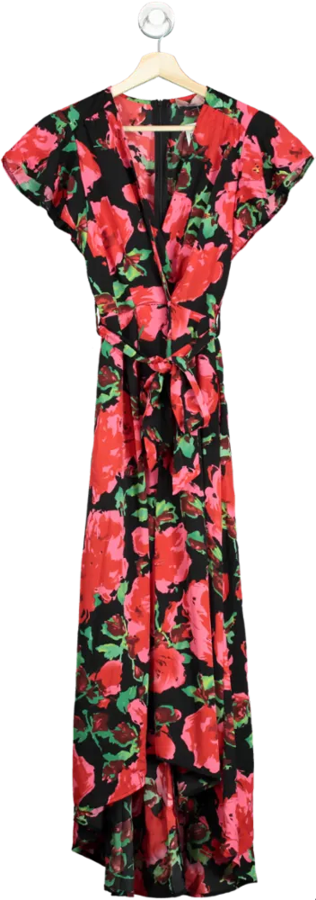 AX Paris Black Floral Maxi Dress UK 8
