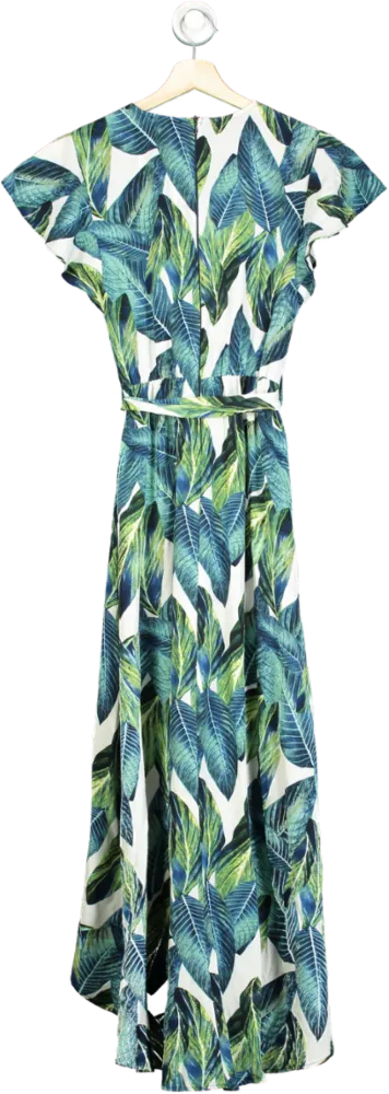 AX Paris Green Leaf Print Maxi Dress UK 8