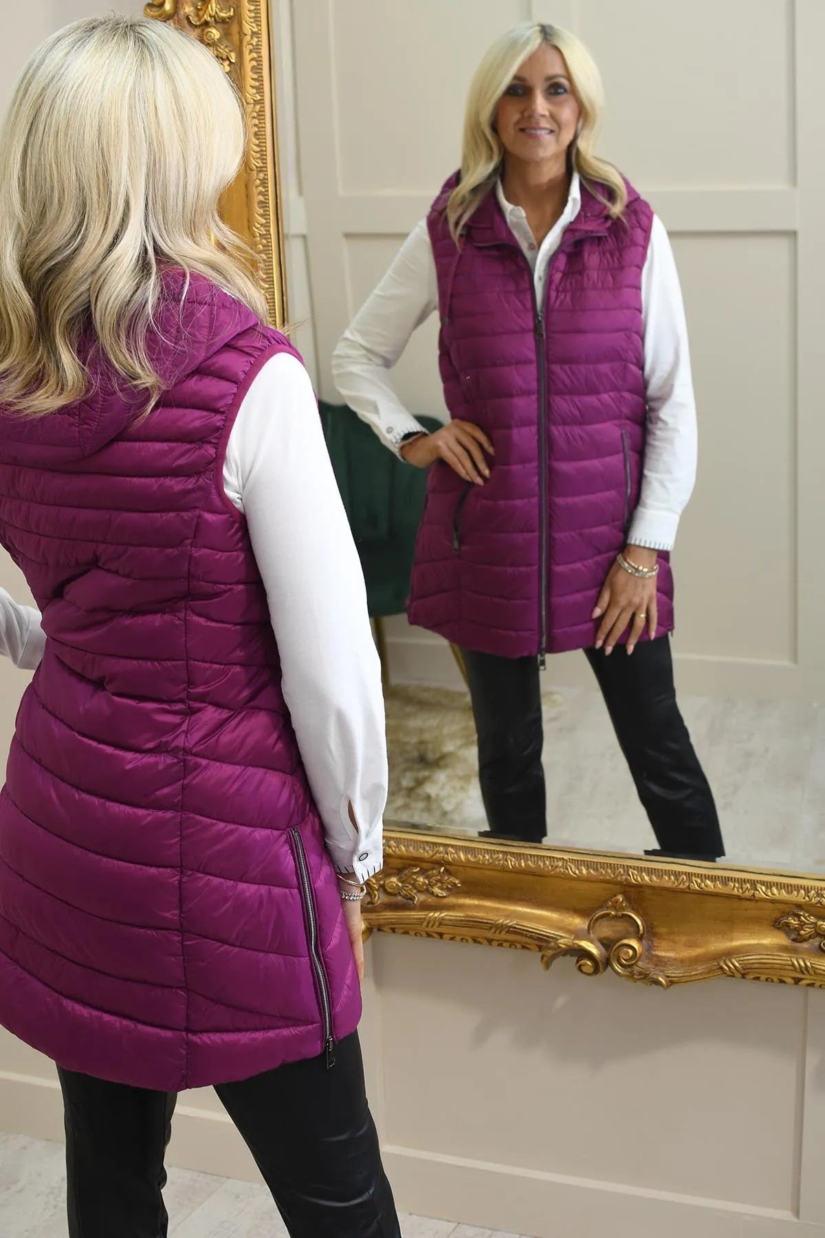 Barbara Lebek Wild Berry Gilet With Hood-11280042