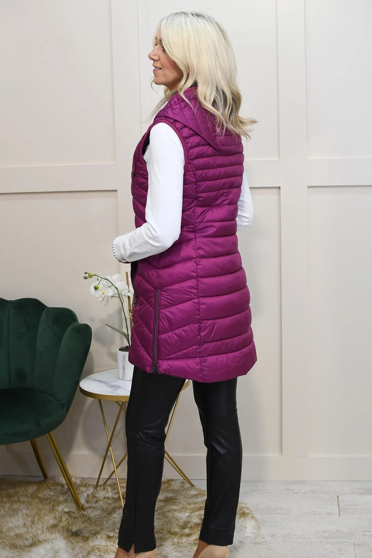 Barbara Lebek Wild Berry Gilet With Hood-11280042