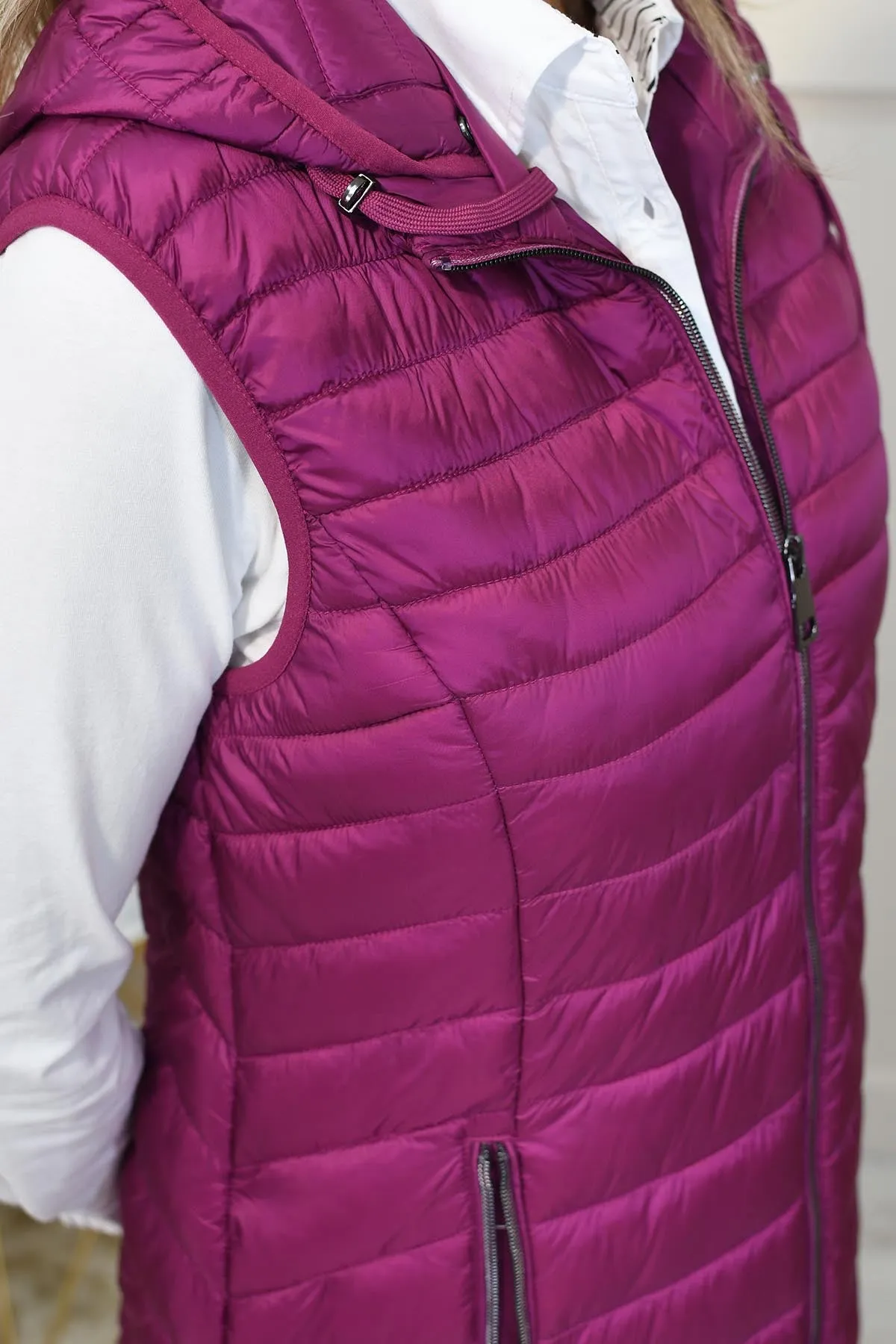 Barbara Lebek Wild Berry Gilet With Hood-11280042