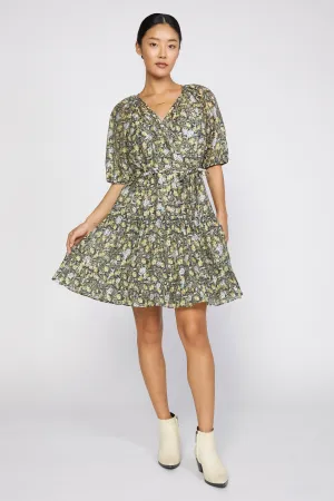 Baroque Floral Wrap Dress