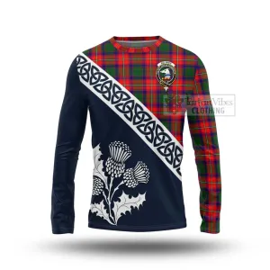 Belshes (Belsches) Tartan Long Sleeve T-Shirt Featuring Thistle and Scotland Map