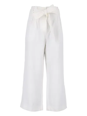 belted linen trousers