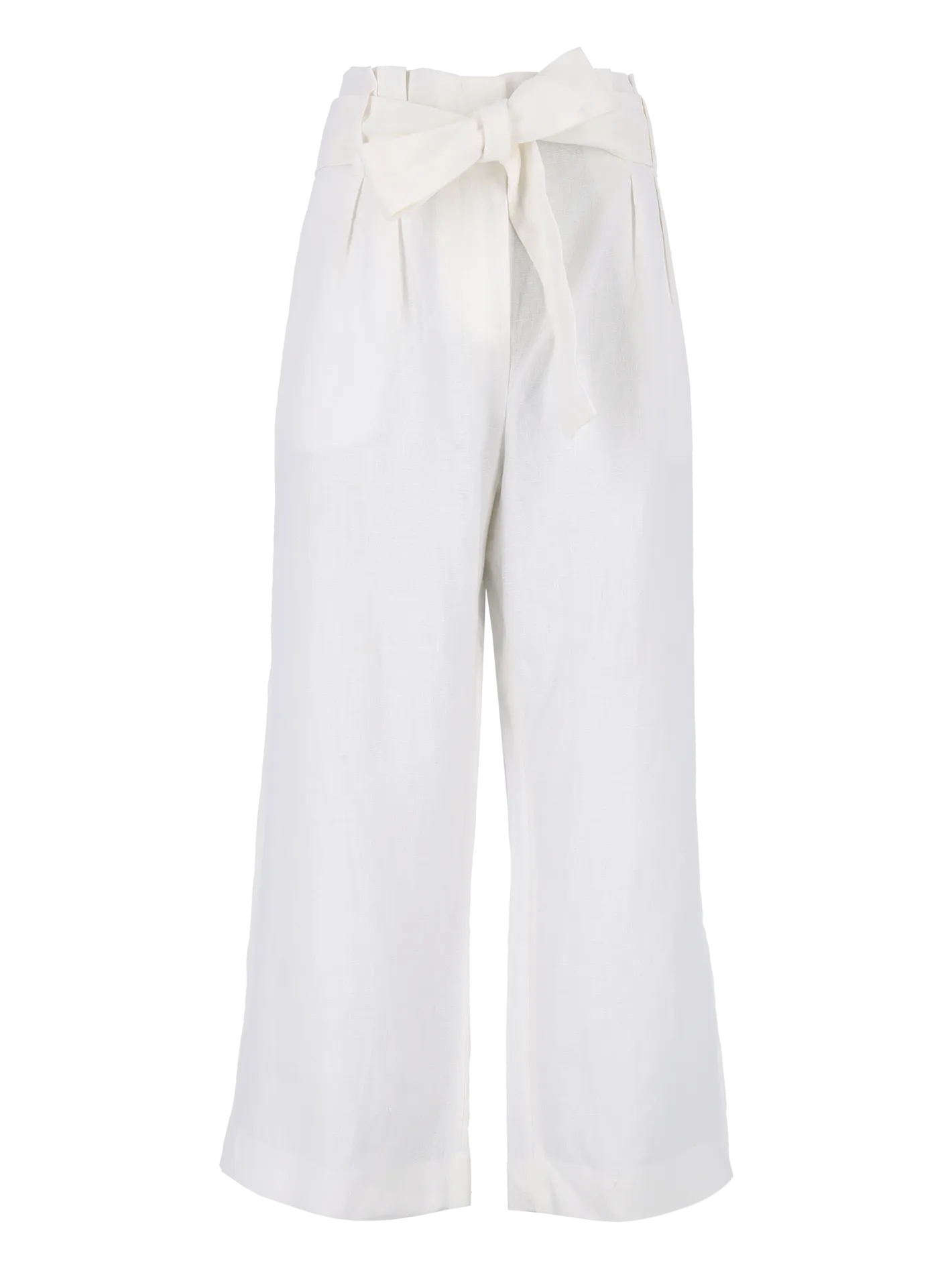 belted linen trousers