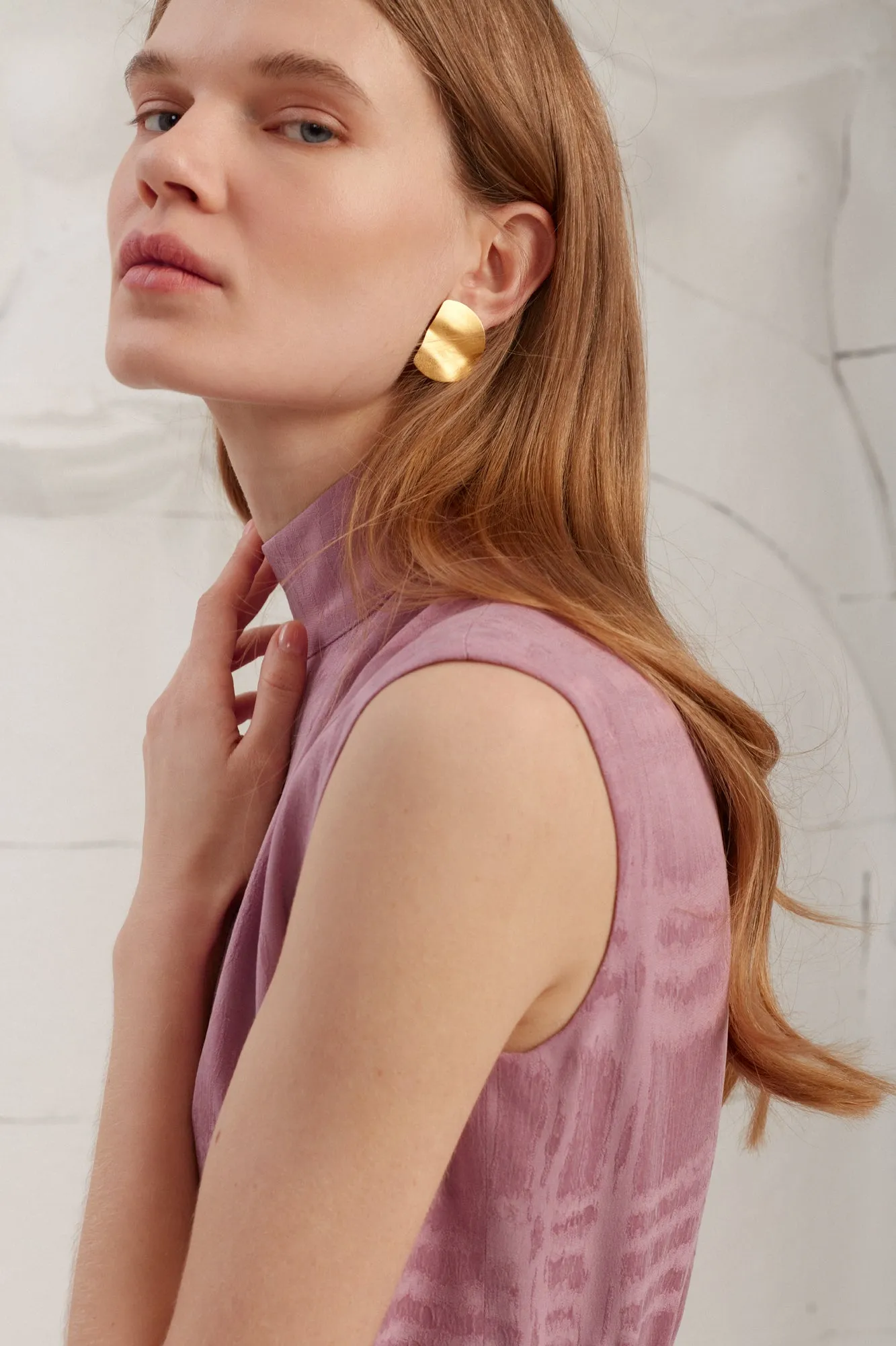 BLANCA lavender pink turtleneck midi dress