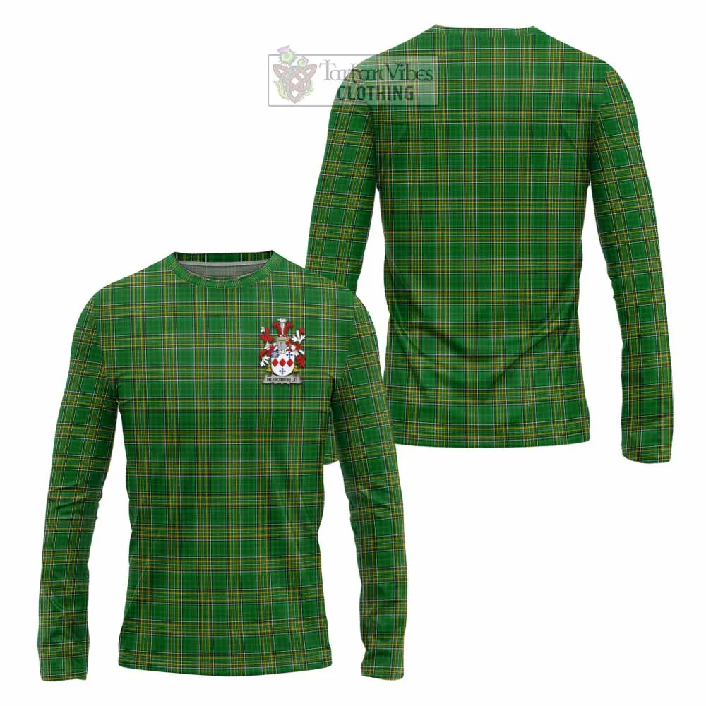 Bloomfield Irish Clan Tartan Long Sleeve T-Shirt with Coat of Arms