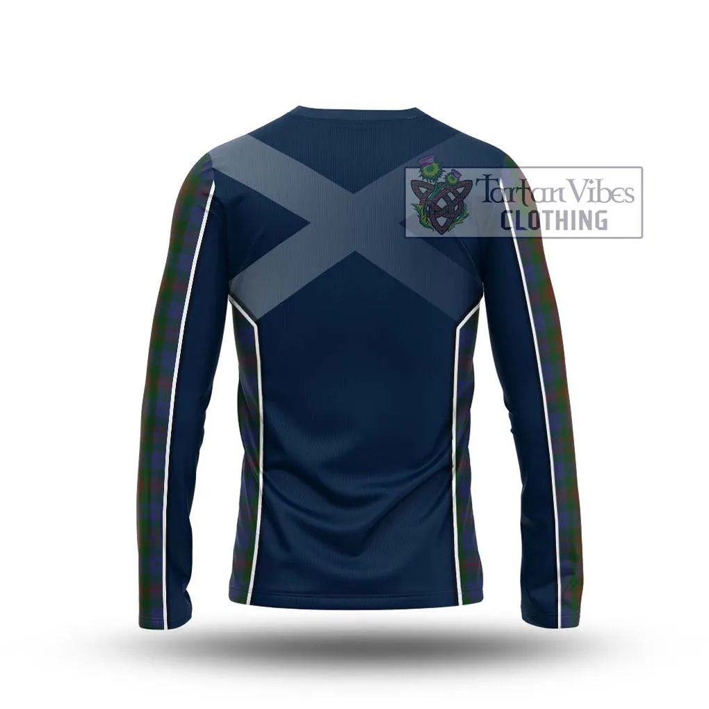 Buchanan Hunting Tartan Long Sleeve T-Shirt with Family Crest and Lion Rampant Vibes Sport Style