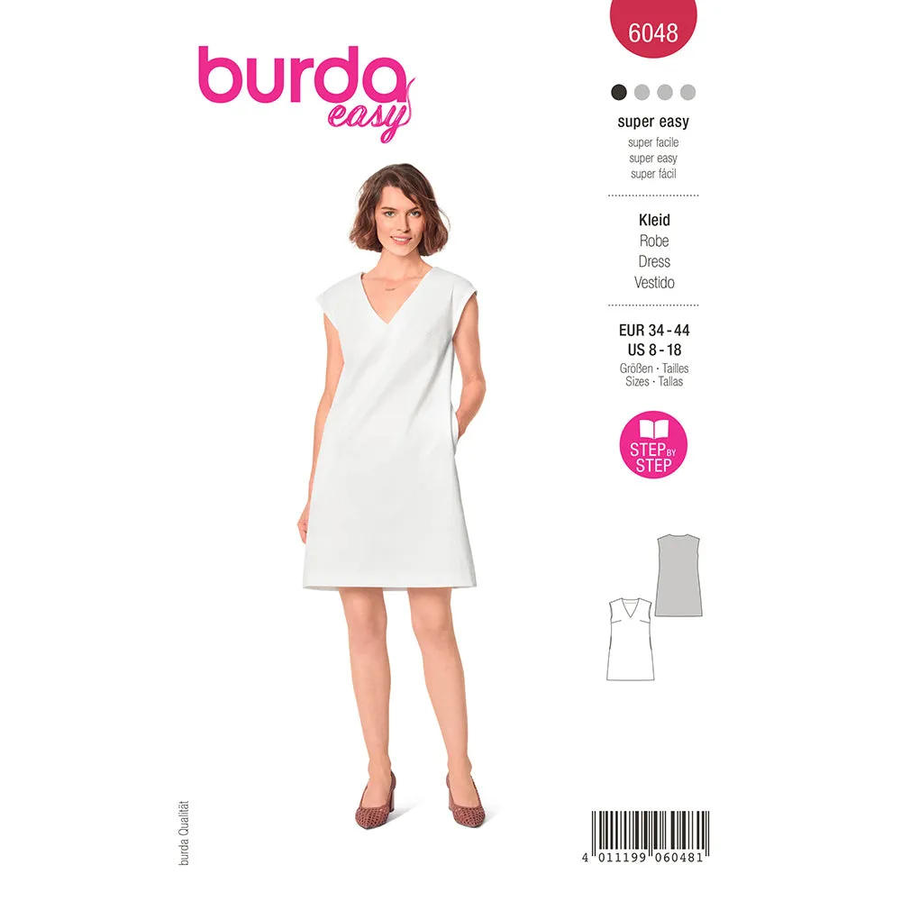 BURDA - 6048 Shift Dress with V-Neck