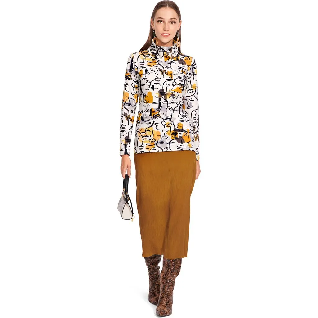 Burda Style Pattern 6056 Misses' Turtleneck Top with Half or Full Length Sleeves B6056