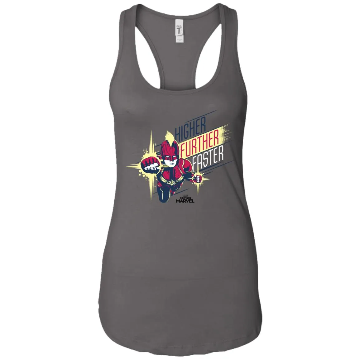 Captain Marvel Higher Further Faster Drawn Women Tank Top