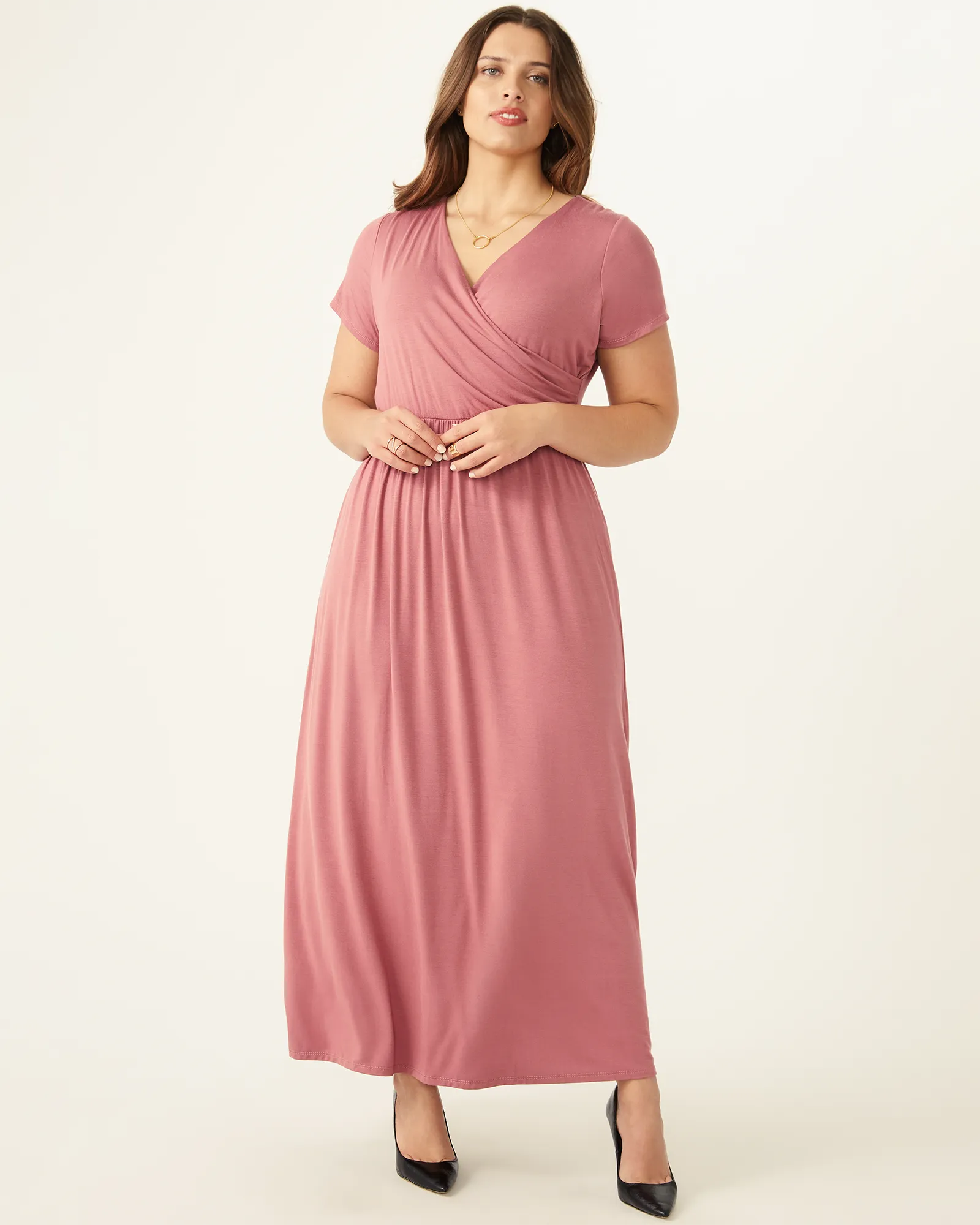 Carnation Wrap Maxi Dress | Mauve