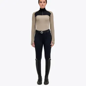 CAVALLERIA TOSCANA TECHNICAL WOOL HALF ZIP TURTLENECK