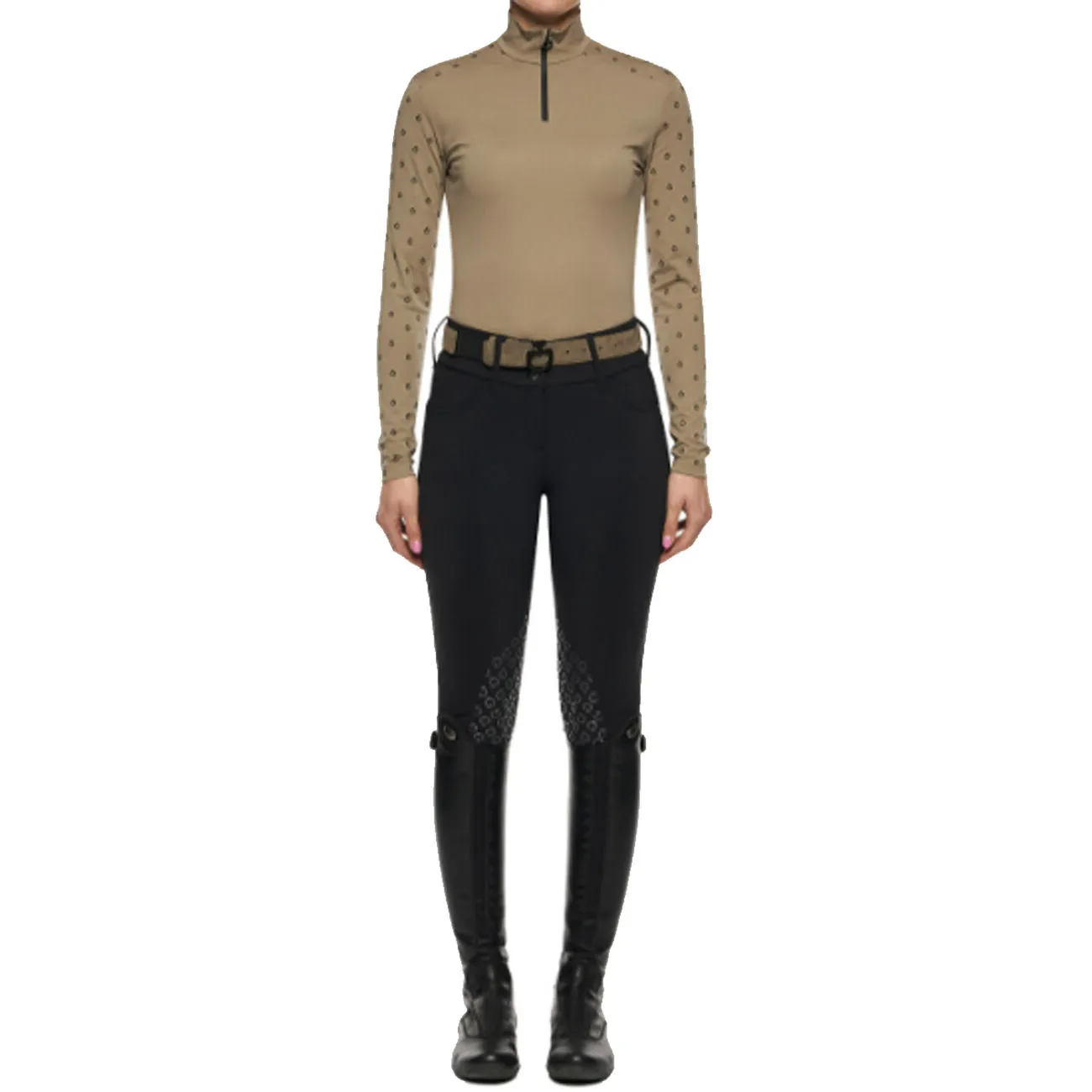 CAVALLERIA TOSCANA WOMEN&#x27;S TURTLENECK HALF ZIP LONG SLEEVE