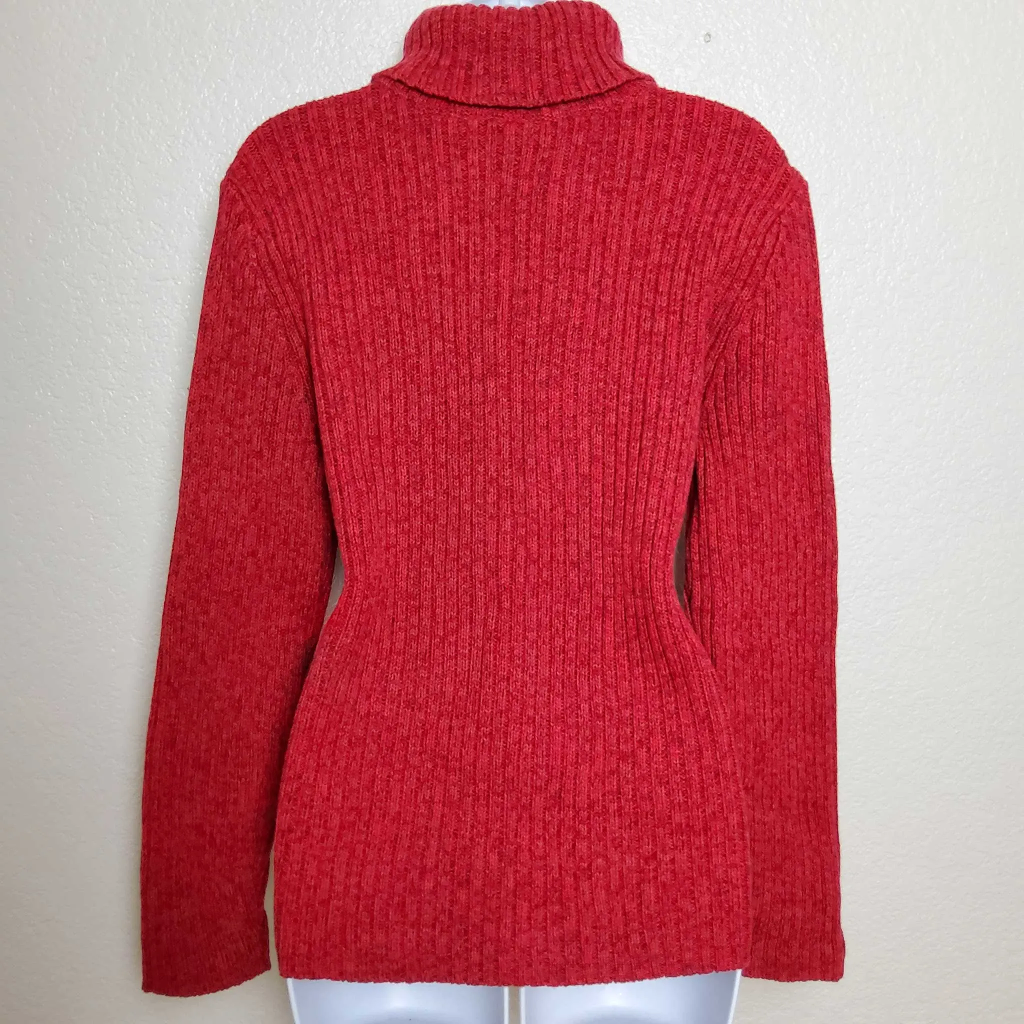 Cherokee Red Turtleneck Sweater, Women's Extra Large