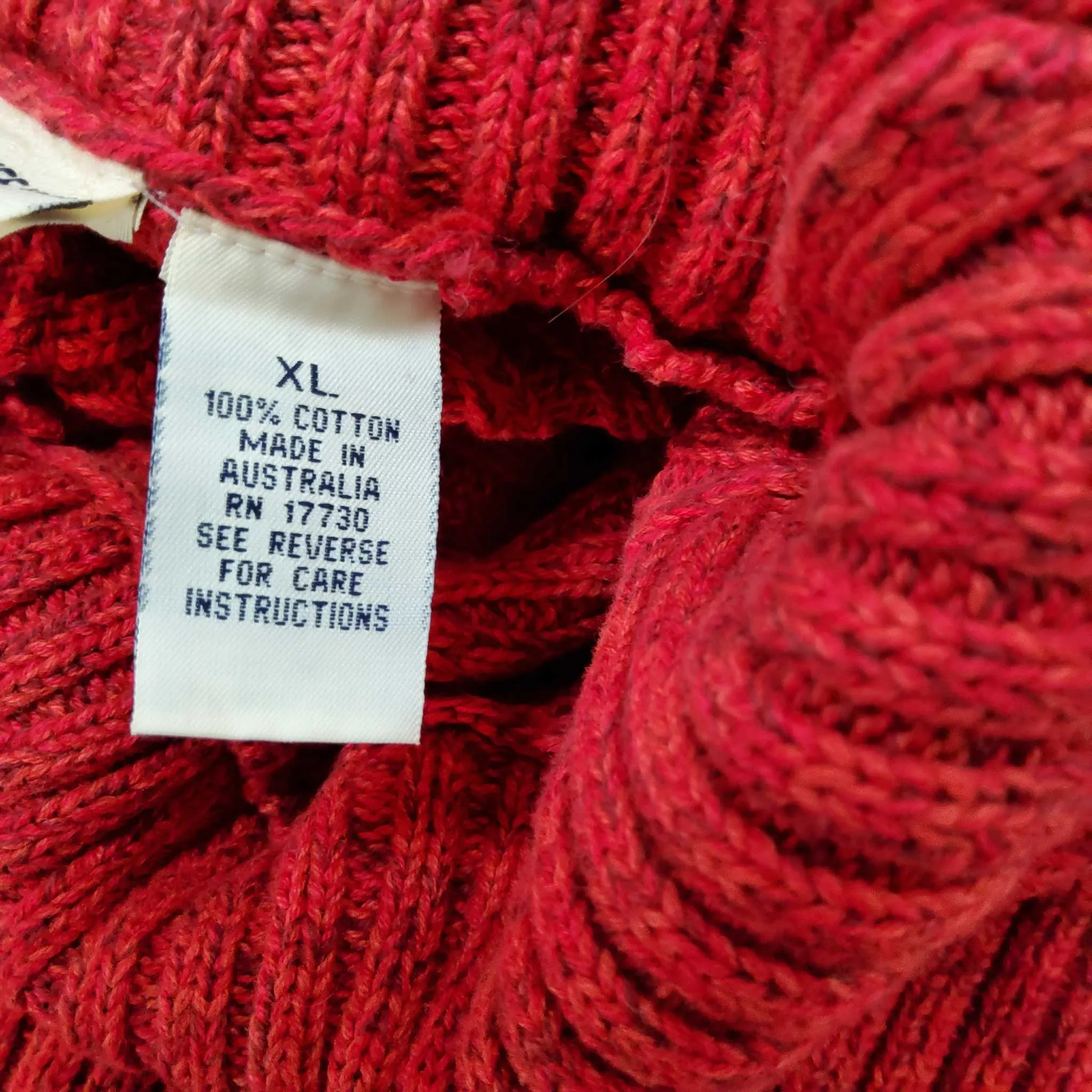 Cherokee Red Turtleneck Sweater, Women's Extra Large