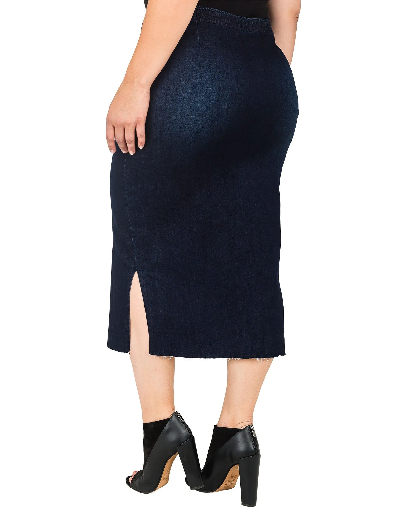 Clara Denim Midi Pencil Skirt | Blue
