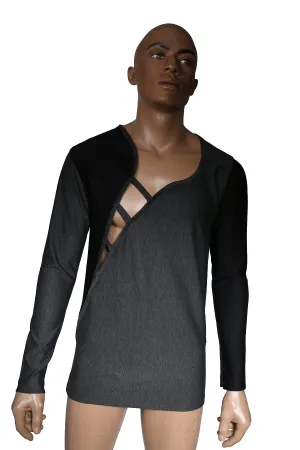 Contemporary fashion skewed shape long T-shirt