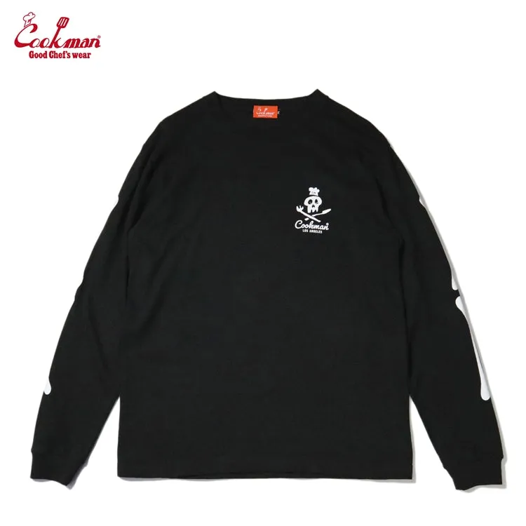 Cookman Long Sleeve T-shirts - Skull : Black