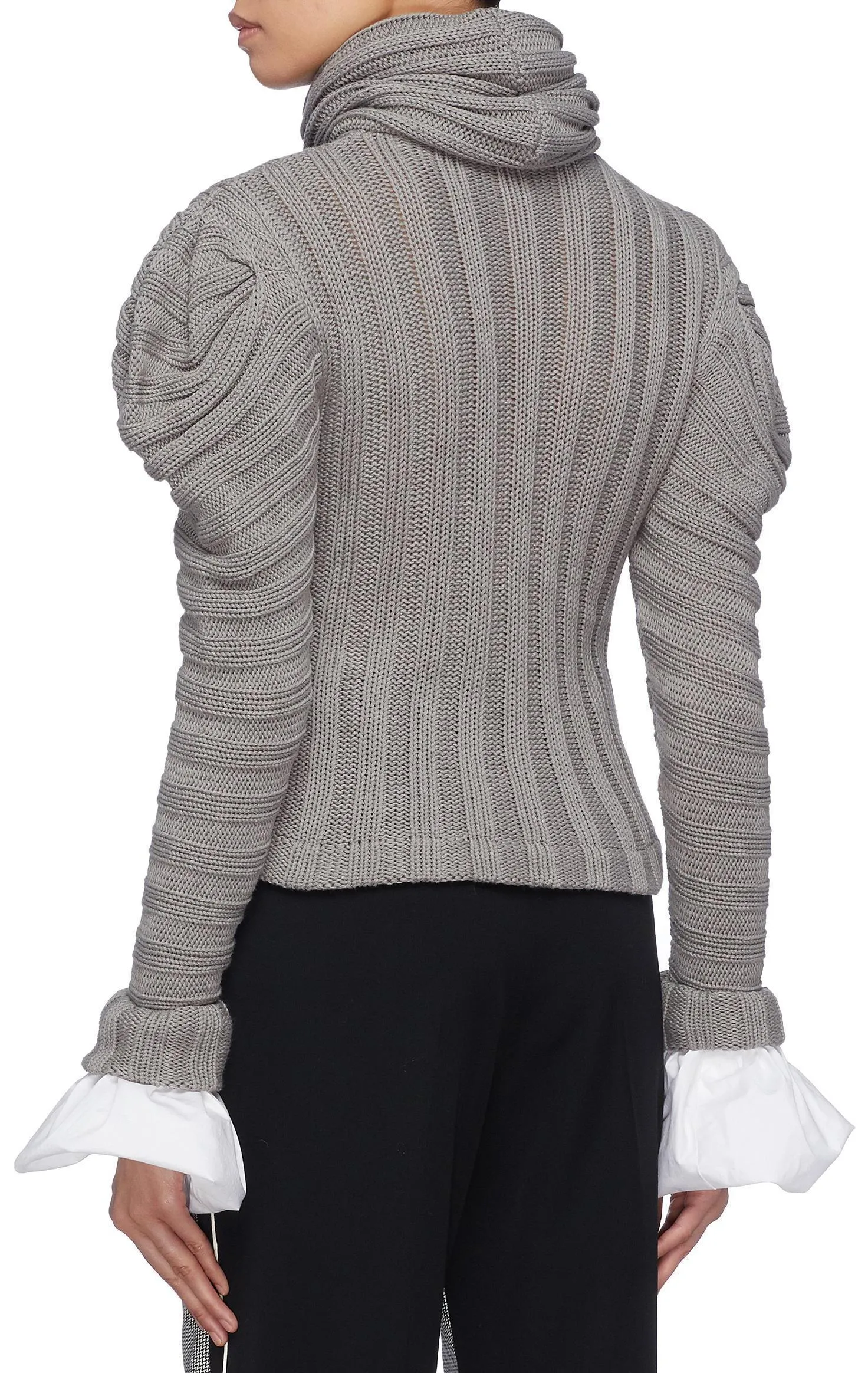 'Countess of Greystoke' Puff Shoulder Knit Turtleneck Top