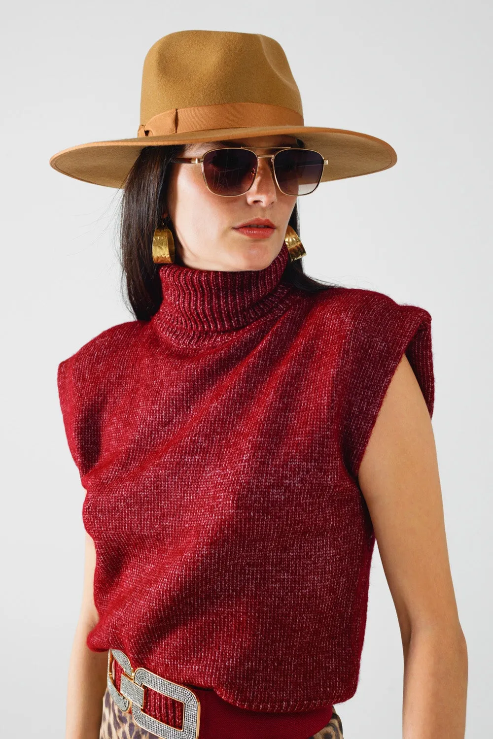Cozy Turtleneck Sweater in Burgundy