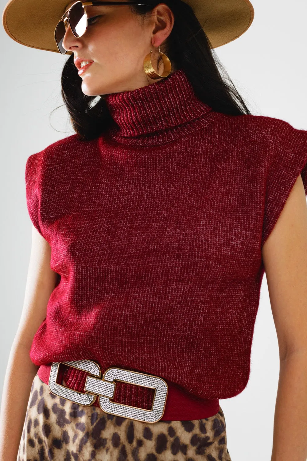 Cozy Turtleneck Sweater in Burgundy