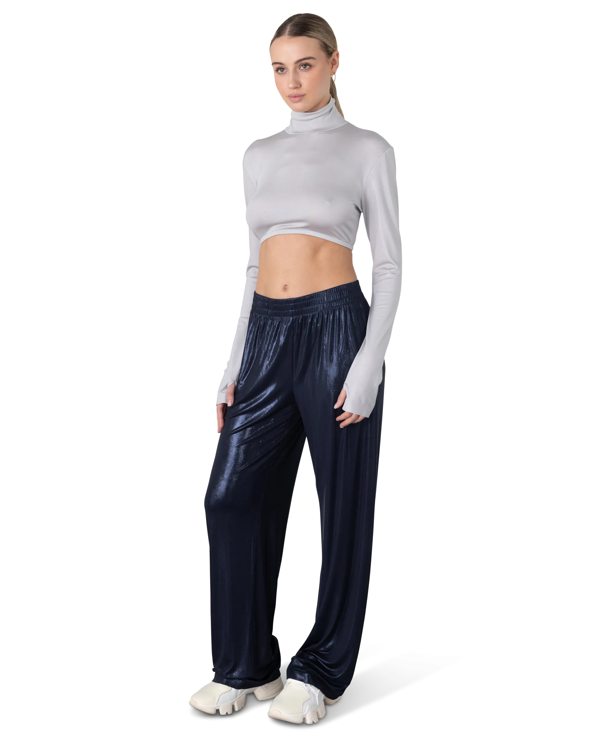 Cropped Long Sleeve Turtle Top
