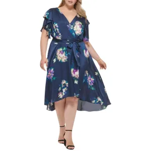 DKNY - Floral Hi-Low Wrap Dress