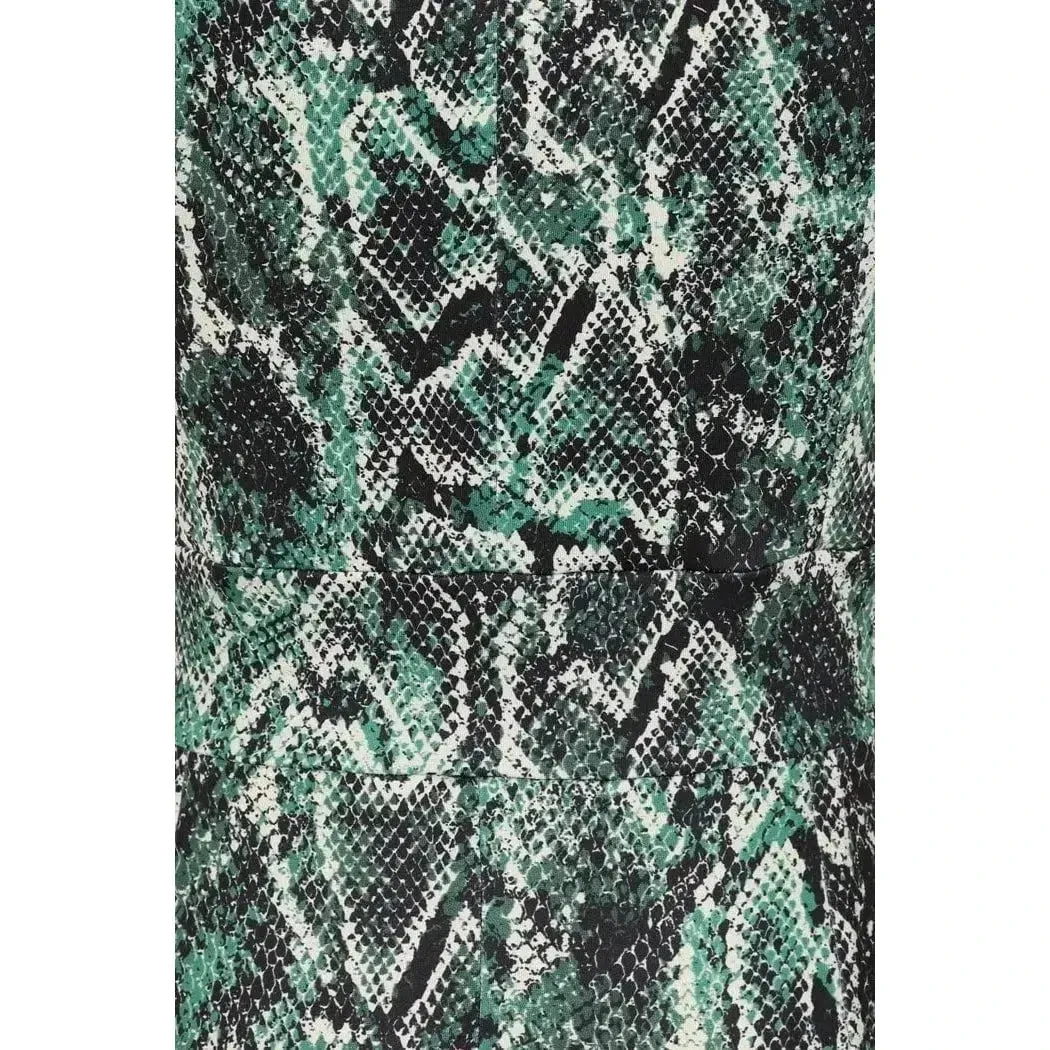 Elsie Dress - Green Snake Print