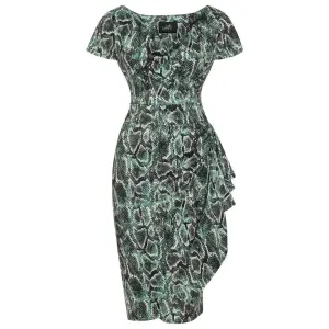 Elsie Dress - Green Snake Print