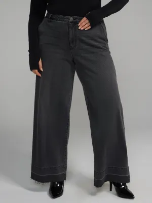 Fashion To Figure - Wide Leg Vintage Black Wash Jeans