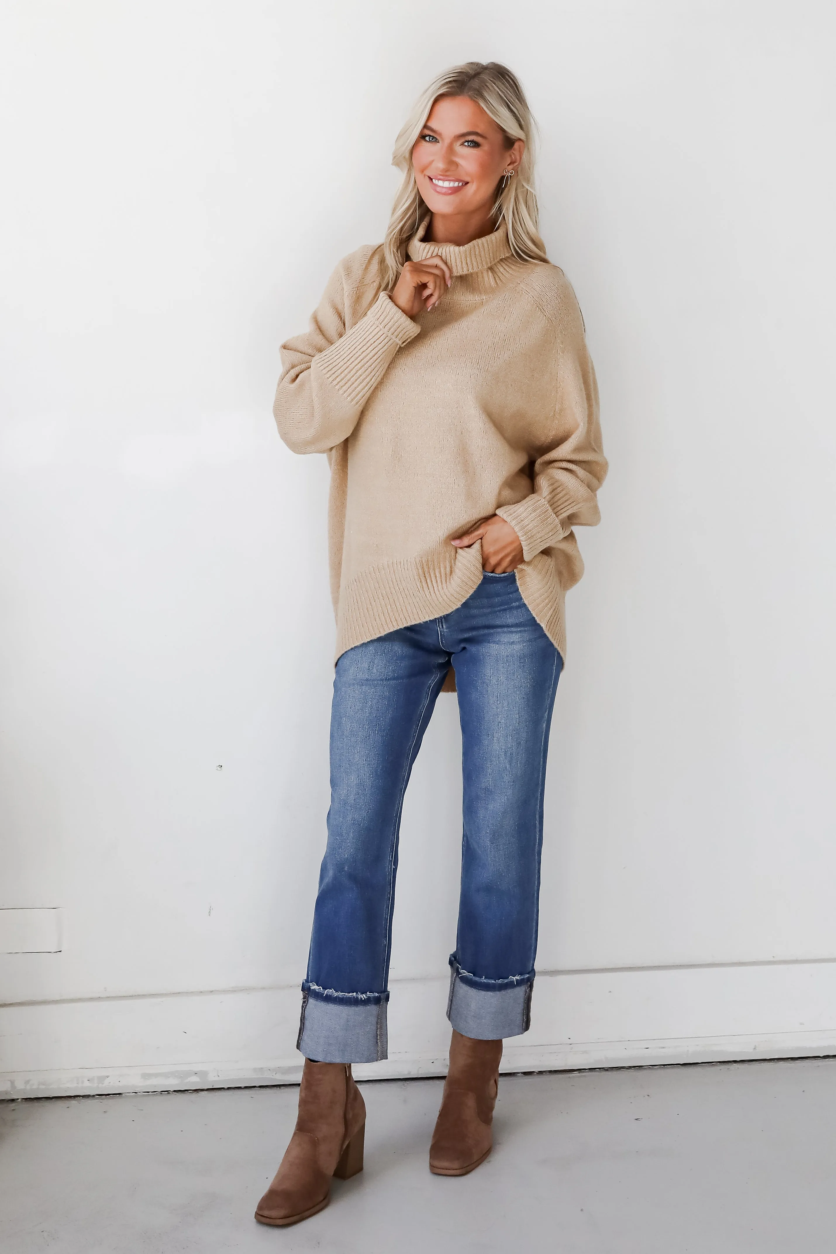 FINAL SALE - Notably Cozy Turtleneck Oversized Sweater - DOORBUSTER