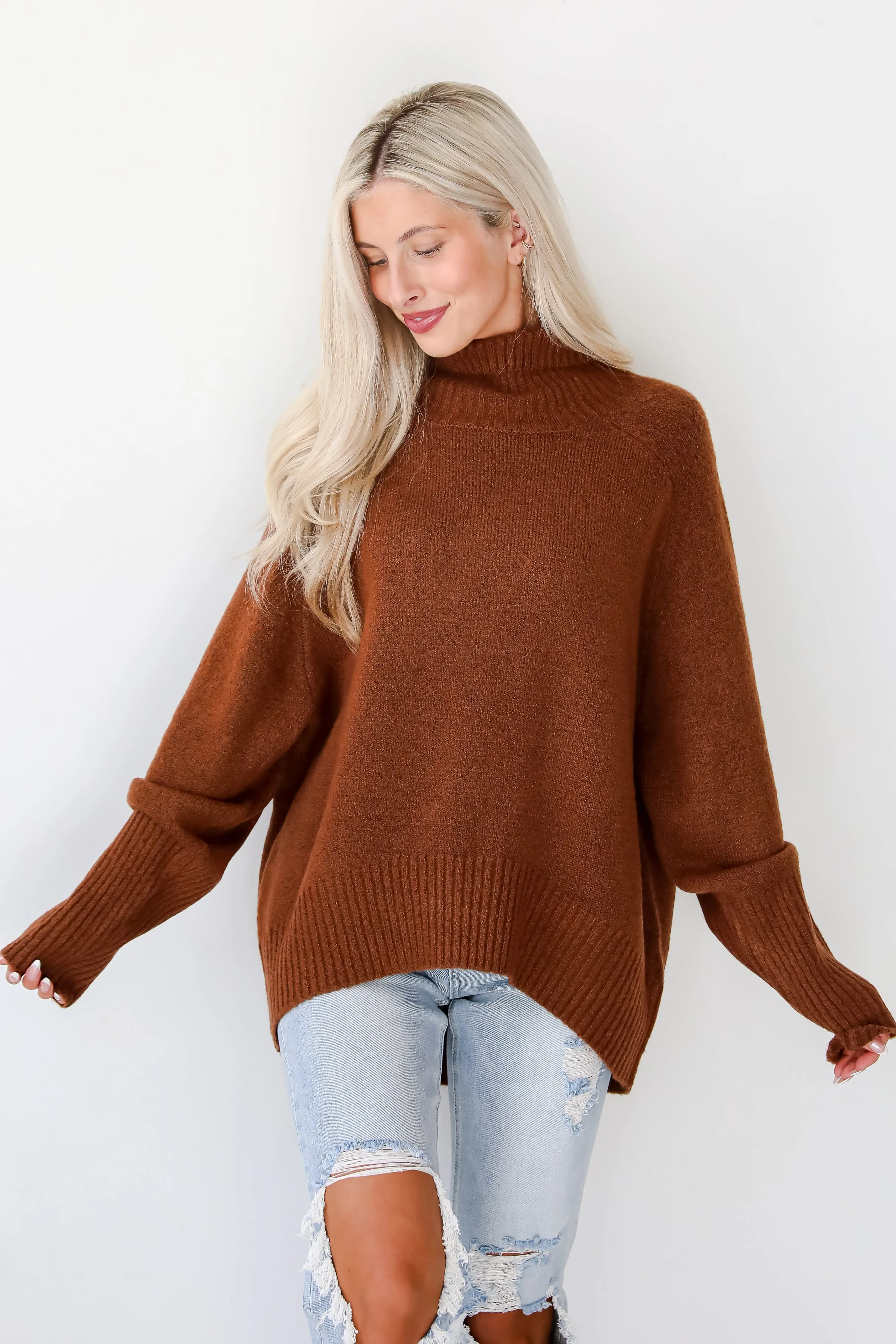 FINAL SALE - Notably Cozy Turtleneck Oversized Sweater - DOORBUSTER