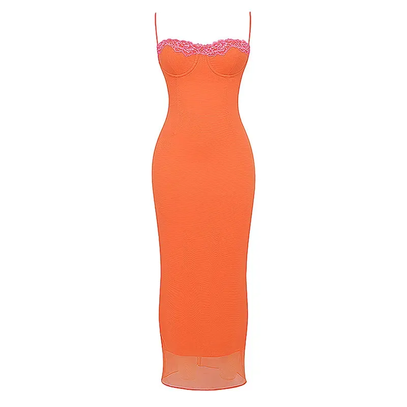 FLYTONN-Sexy spring and summer dresses, party dresses, graduation gifts,Zestful Zing Lace Detail Dress