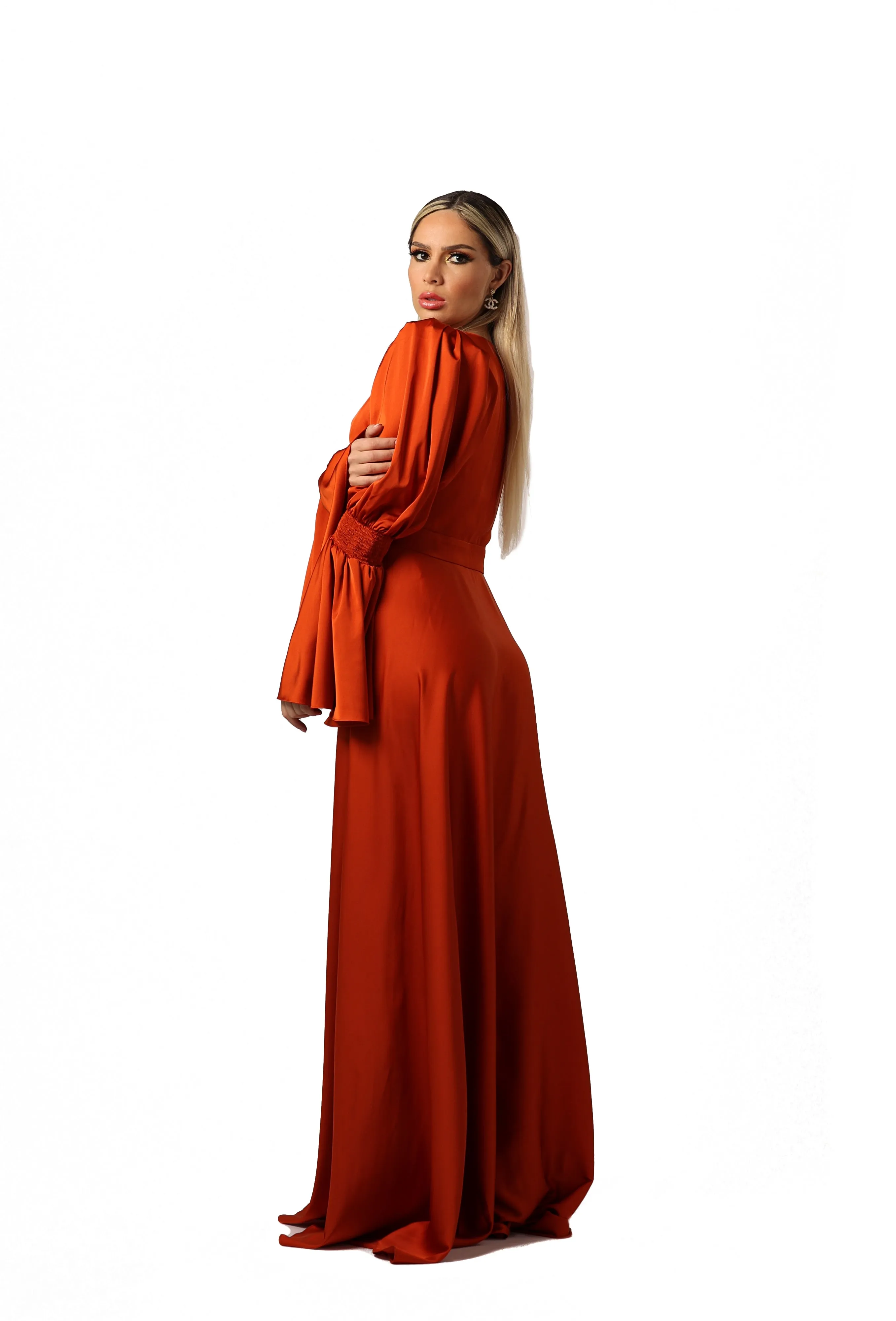 FR Dalila Terracotta Long Dress