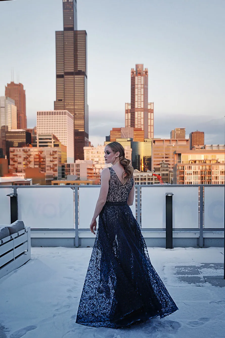 Glam Jumpsuit With Detachable Skirt/Cape