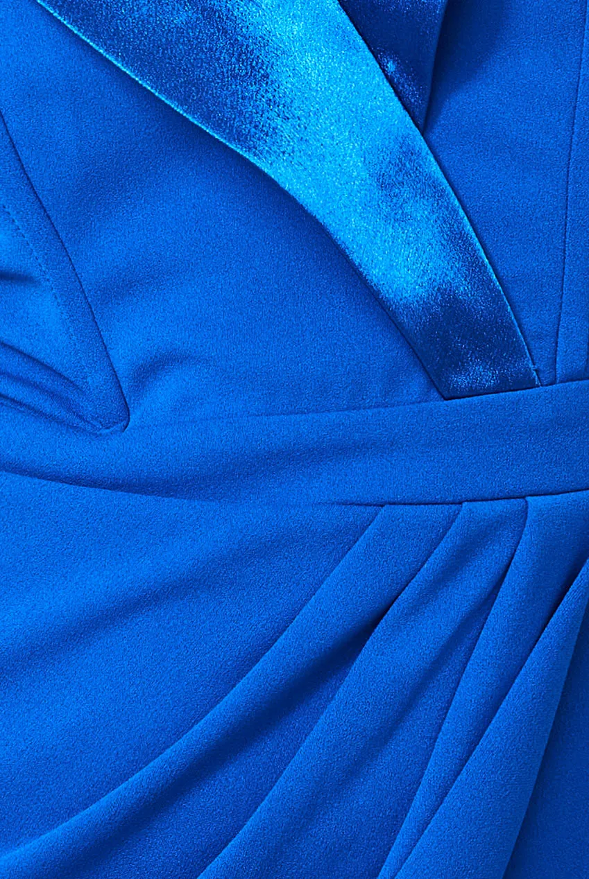 Goddiva Scuba Crepe Wrap Maxi  Dress With Thigh Split