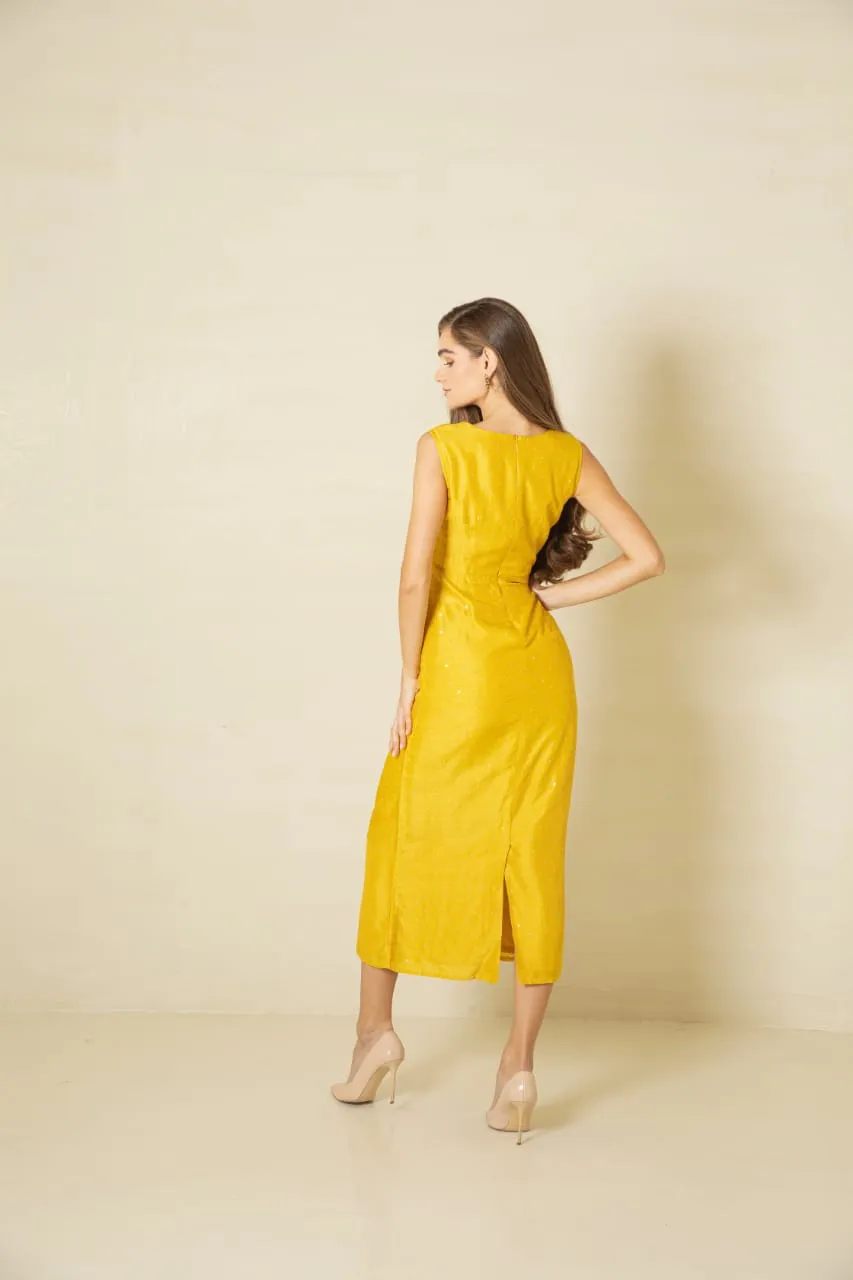 Gold Flecks Embellished Dress